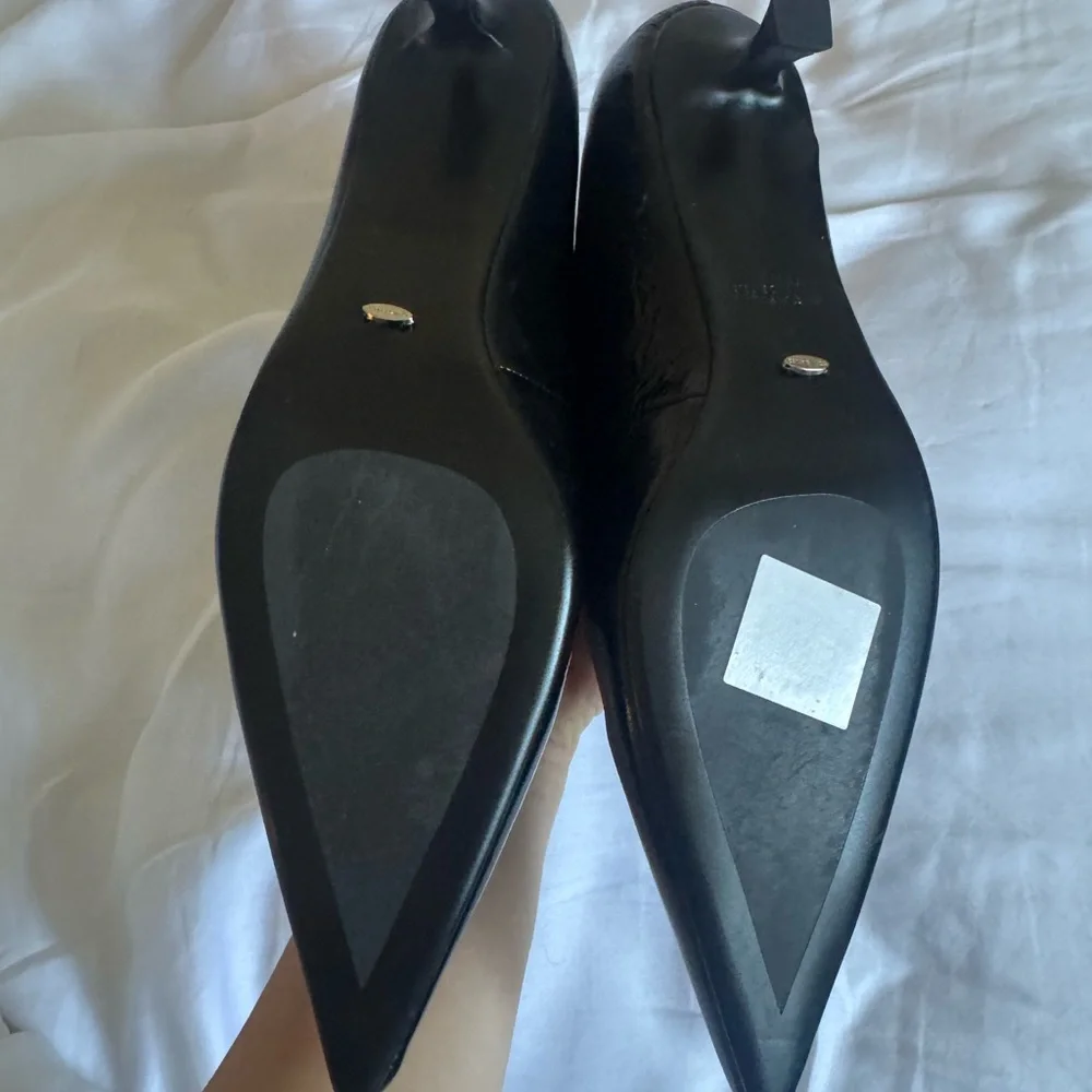 Tony Bianco Black Pointed Toe Leather Heels